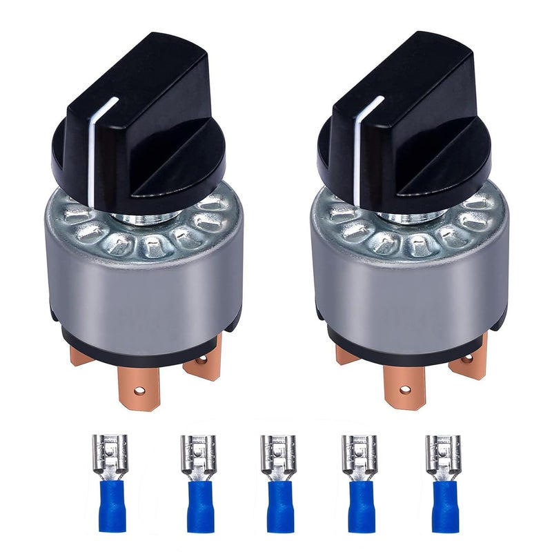 Keymoo - 2 Packs Rotary Switch 4 Position 3 Speed Fan Switch, 12A / 250V Metal Fan Heater Speed Selector Switch with Female Terminals - Image 1